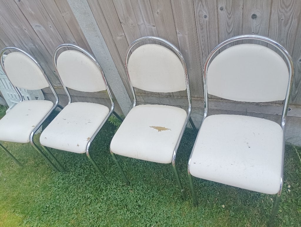 Stoelen, Huis en Inrichting, Stoelen, Ophalen, Gebruikt, Wit, Vier