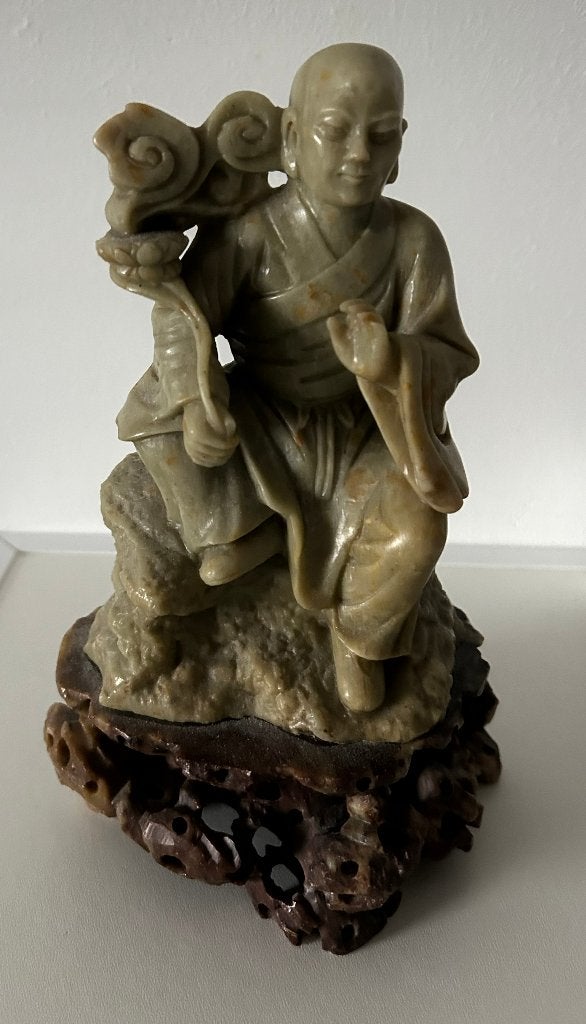 Chinees beeldje, Antiek en Kunst, Ophalen, Steen/keramiek, 20 cm, Gesneden