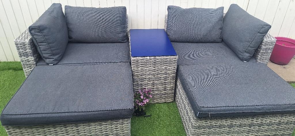 Tuinlounge, Ophalen, 4 zitplaatsen, Kunststof, Gebruikt