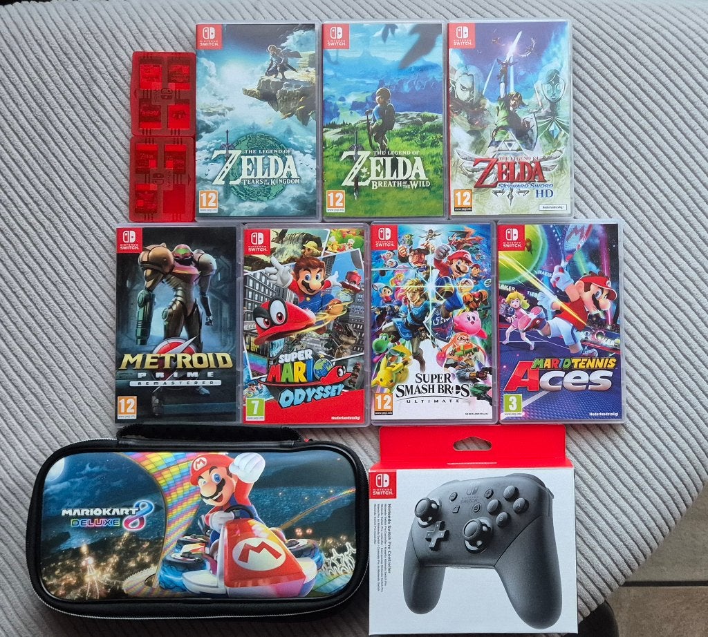 Nintendo Switch spellen + PRO controller + reistas, Consoles de jeu & Jeux vidéo, Envoi, Comme neuf