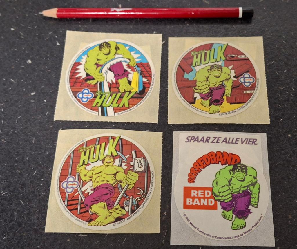 Lot stickers Campina verzameling Hulk, Ophalen of Verzenden, Zo goed als nieuw, Strip of Tekenfilm