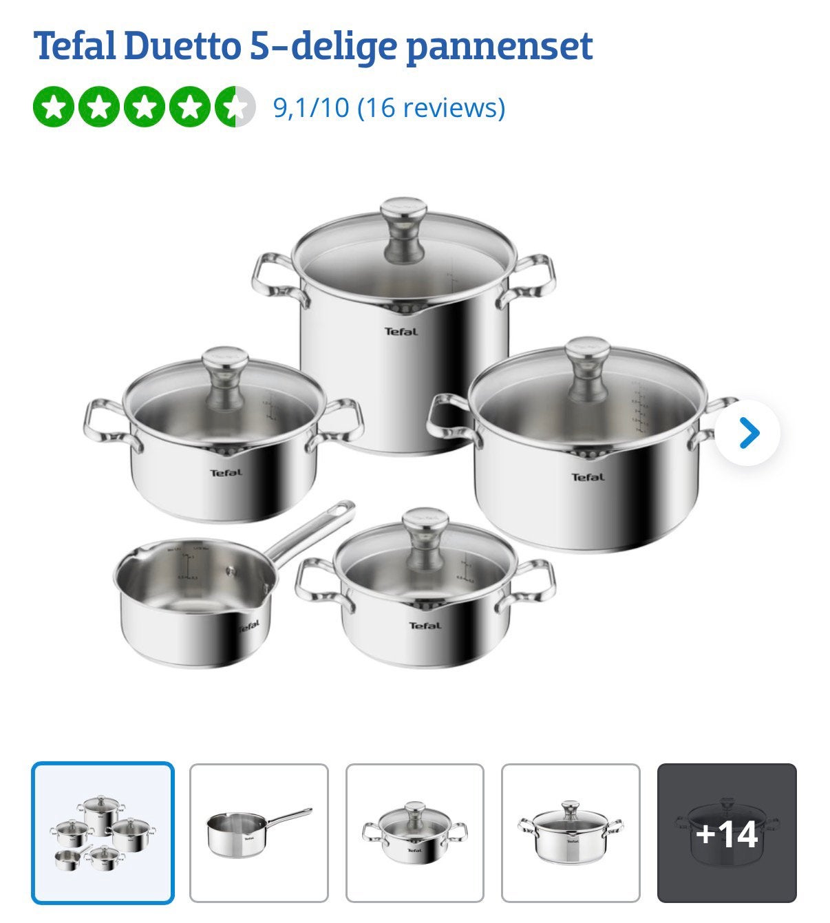 Tefal kookpotten set, Huis en Inrichting, Keuken | Potten en Pannen, Afgietsysteem, Ophalen, Nieuw, Tefal