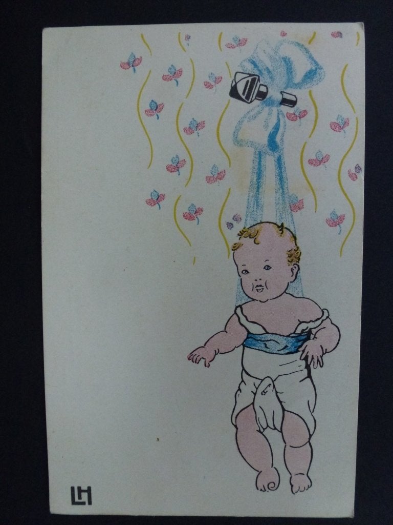oude prentkaart baby 1938, Verzamelen, Ophalen of Verzenden, 1920 tot 1940, Gelopen, Kinderen