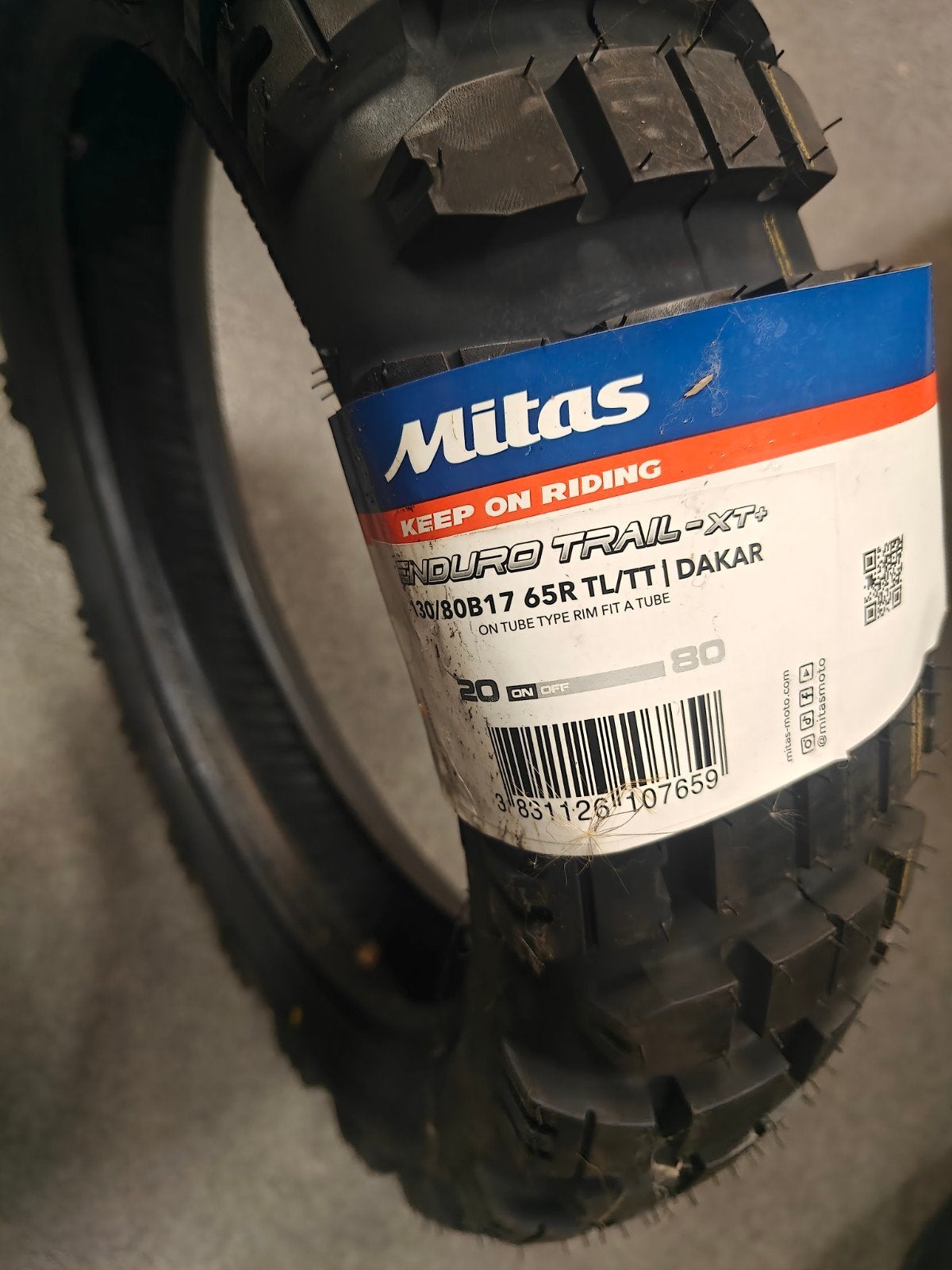 Mitas enduro trail xt dakar 130 80 r17, Motoren, Ophalen of Verzenden, Nieuw