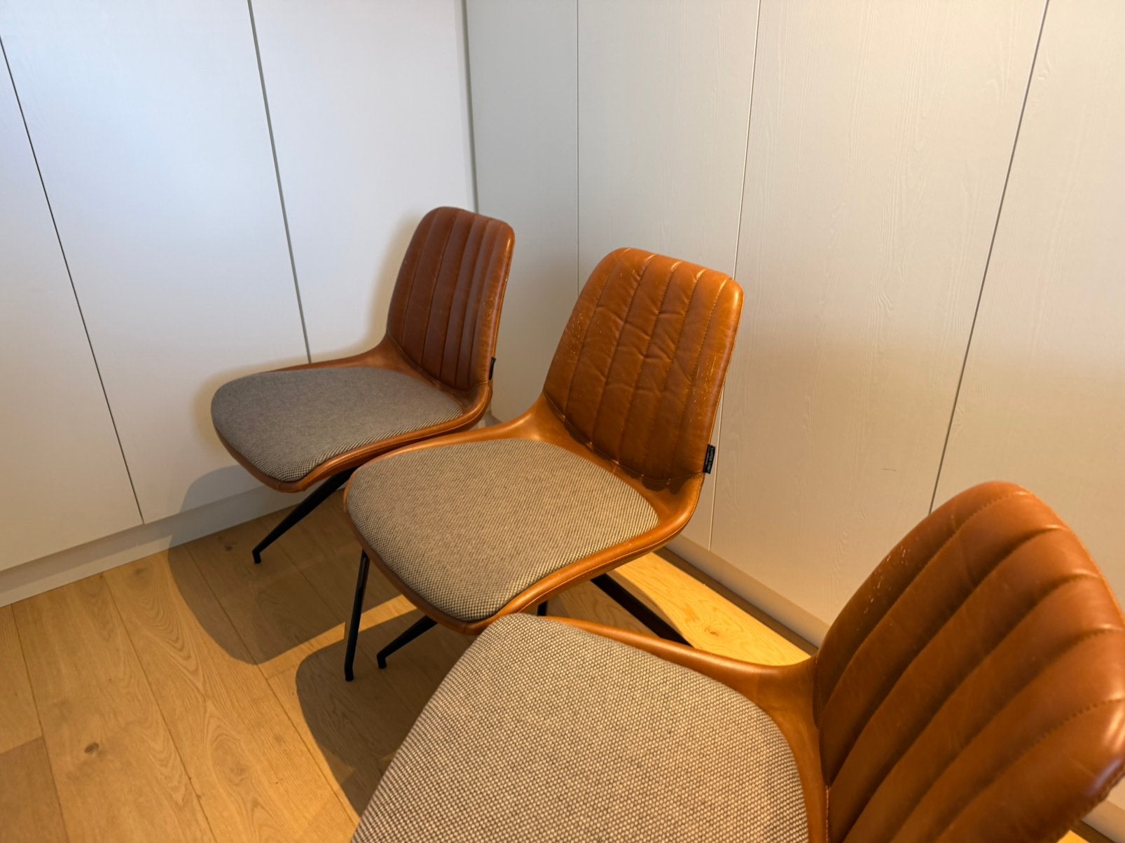 Set van 10 livingstoelen - kleur bruin+ beige, Huis en Inrichting, Ophalen, Bruin, Stof