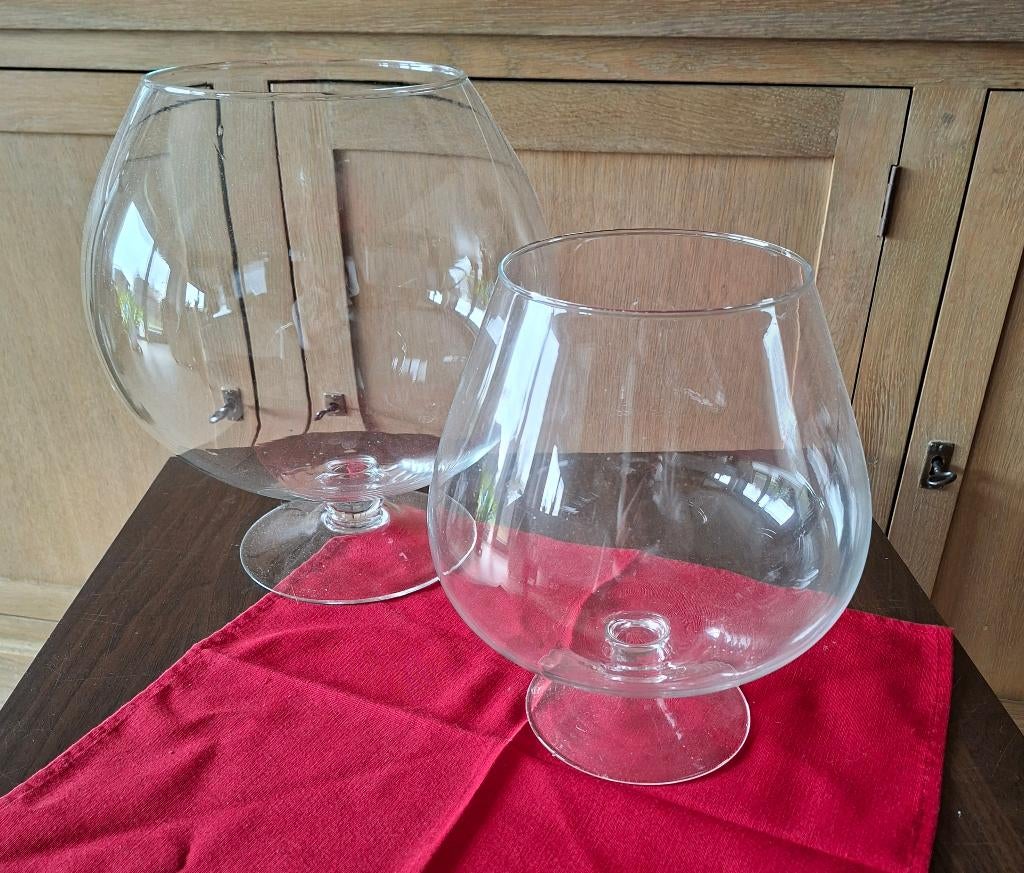 2 Grote  COGNACGLAZEN, Ophalen, Zo goed als nieuw, Overige typen