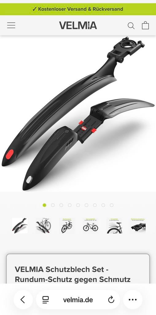 Spatbord voor mountain bike van Velmia, Ophalen, Nieuw