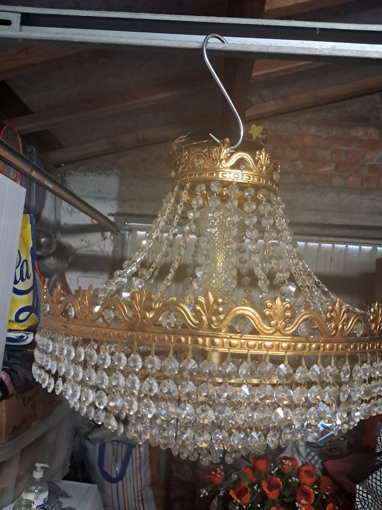 Glazen luster 3lagen, Ophalen