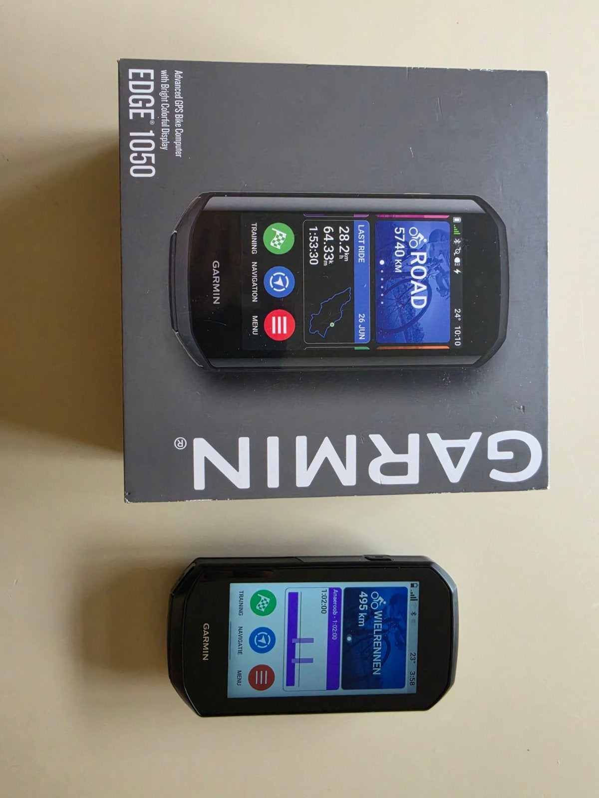 Garmin Edge 1050 fietscomputer, als nieuw, Fietsen en Brommers, Fietsaccessoires | Fietscomputers, Ophalen, Zo goed als nieuw