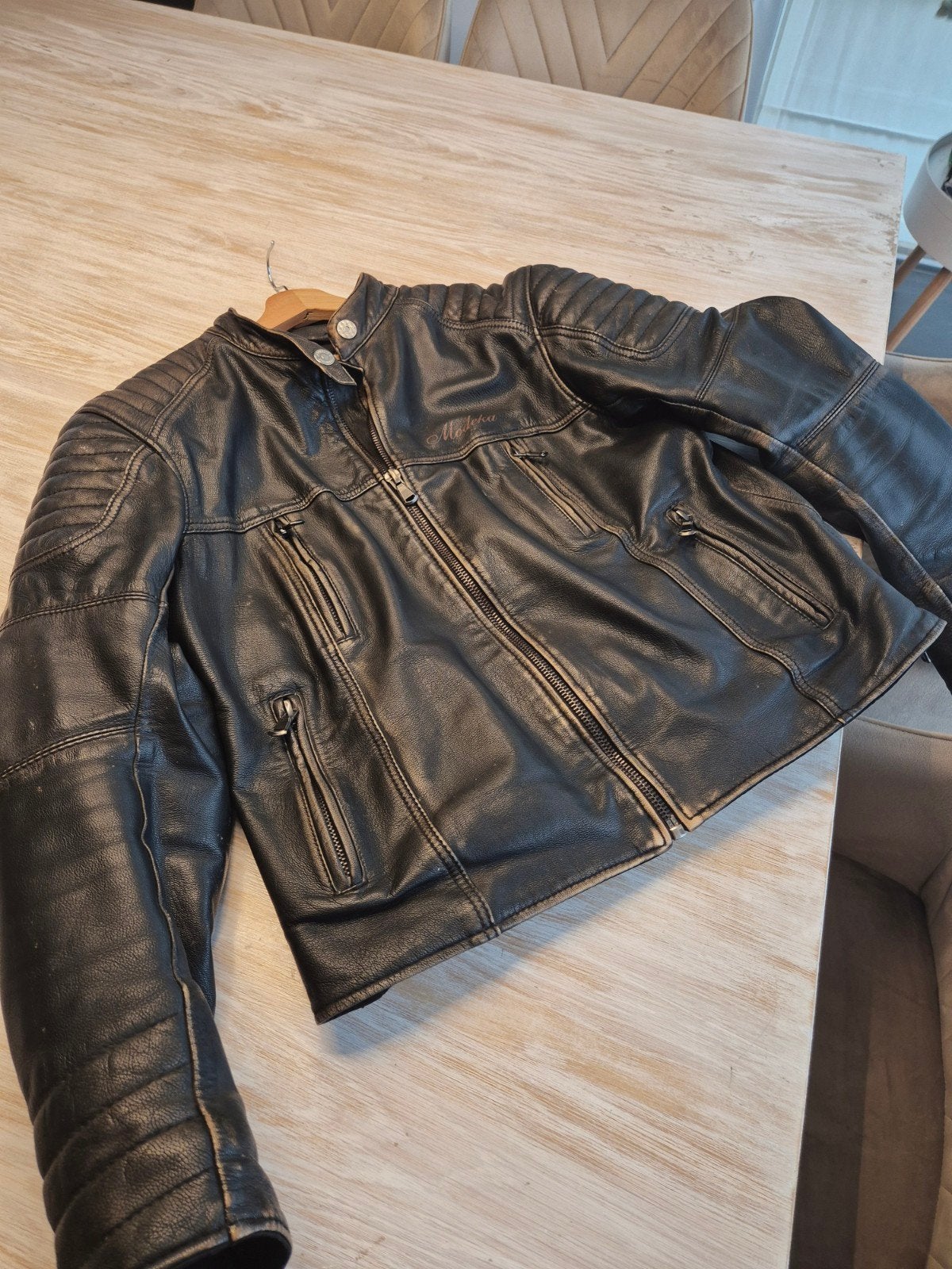 Leren motorjas vrouw modeka maat 44 zwart bruin, Motoren, Jas | leer, Ophalen of Verzenden, Modeka, Dames