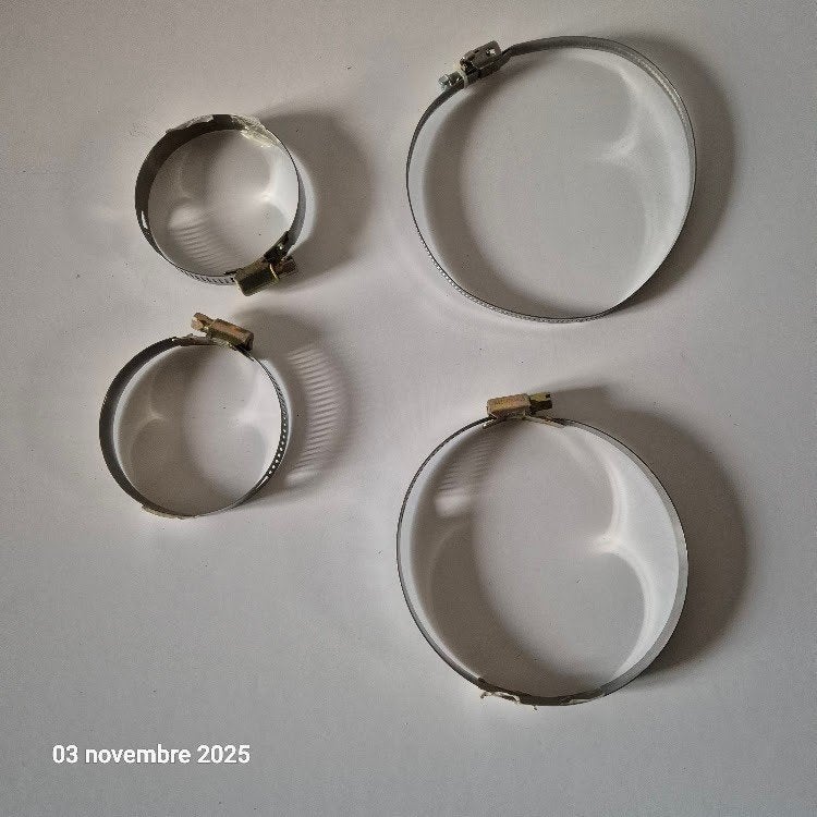 Lot de 4 colliers en acier inox,  serflex tuyau de poêle, Envoi, Neuf