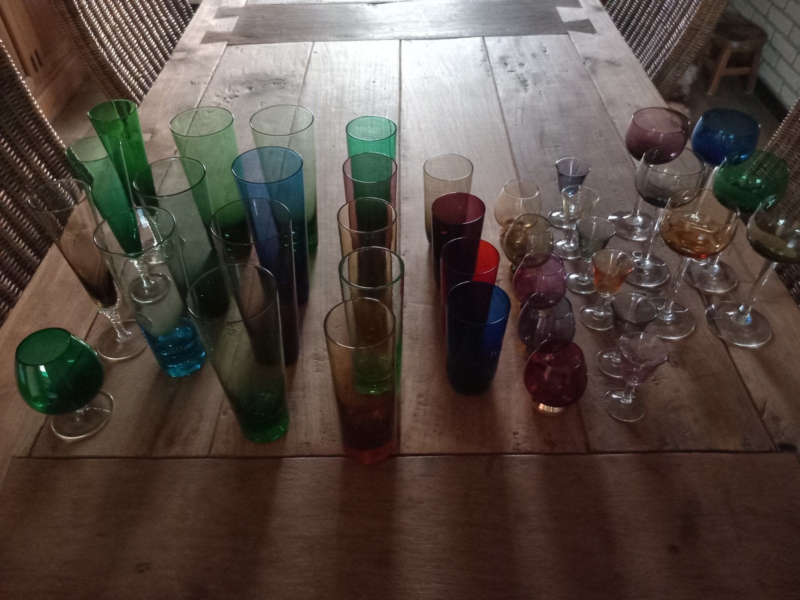 Gekleurde glazen, Ophalen