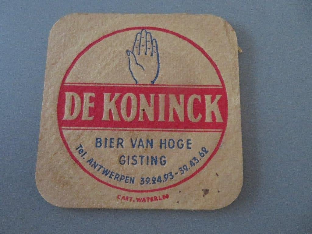 bierviltje De Koninck bier van hoge gisting Cart Waterloo, Collections, Enlèvement ou Envoi, Comme neuf, Sous-bock, De Koninck