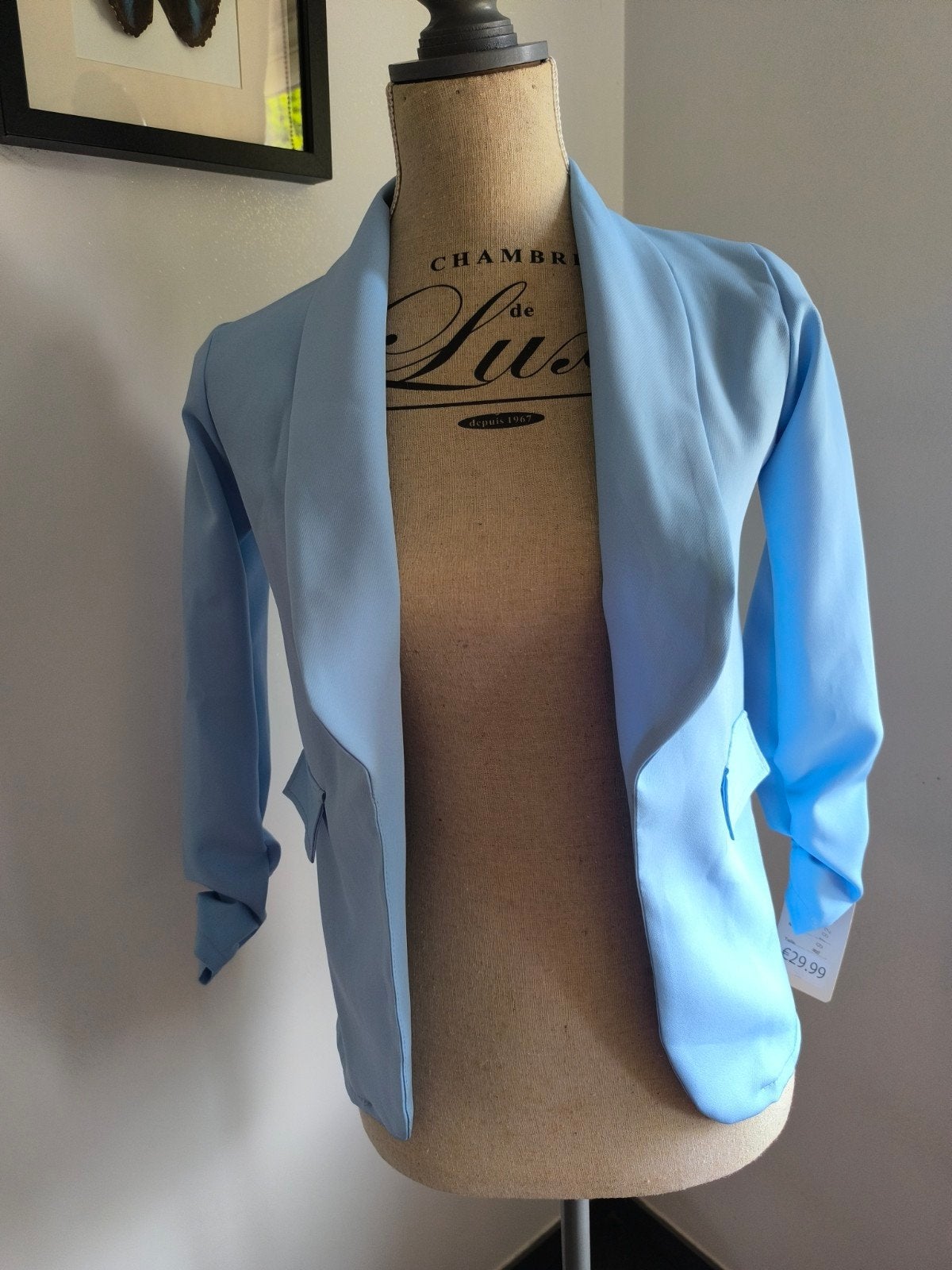 licht blauw gekleed vestje, Kinderen en Baby's, Kinderkleding | Maat 104, Ophalen