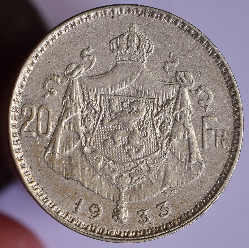 20 francs argent 1933 FL pos.B, Monnaie en vrac, Argent, Argent, Envoi