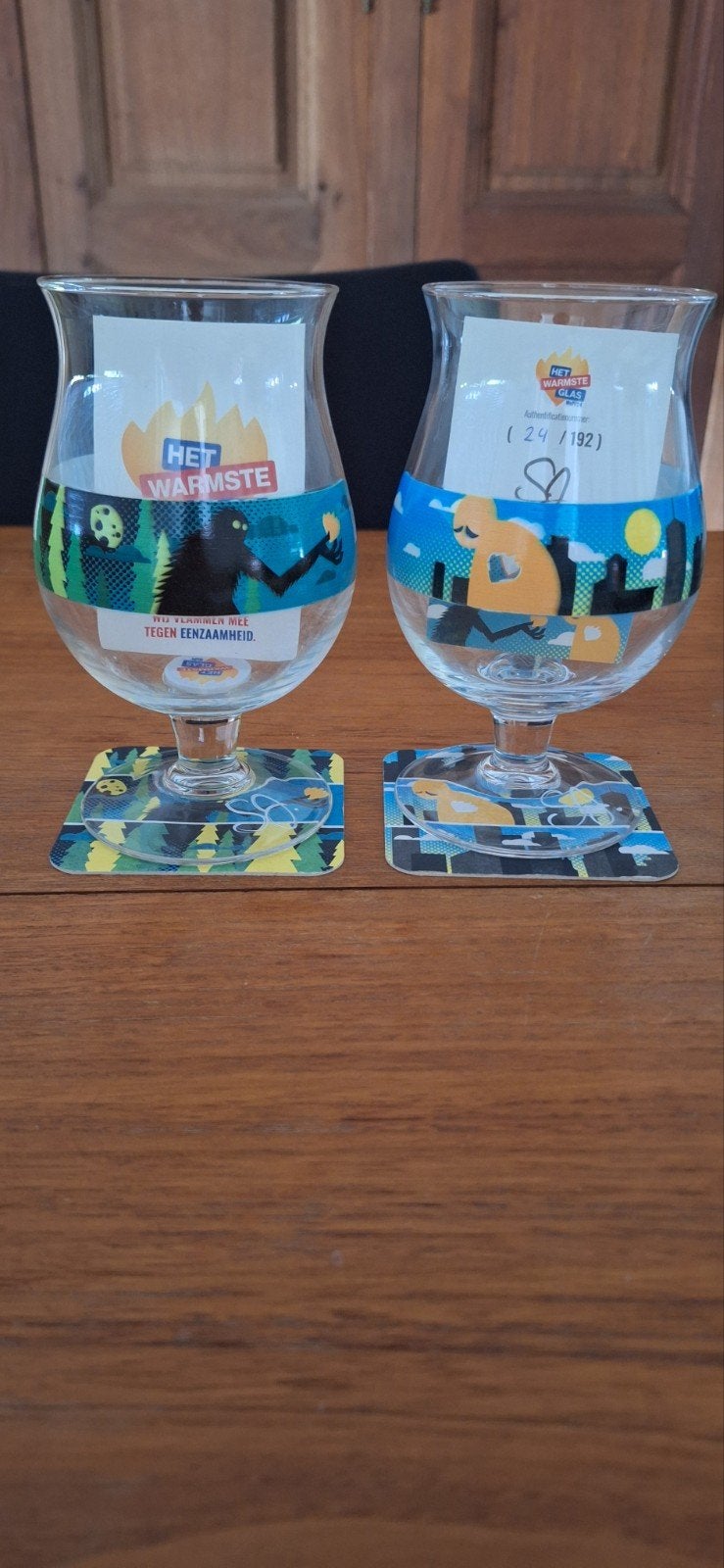 setje duvelglazen de warmste week, Verzamelen, Ophalen, Zo goed als nieuw, Glas of Glazen, Duvel