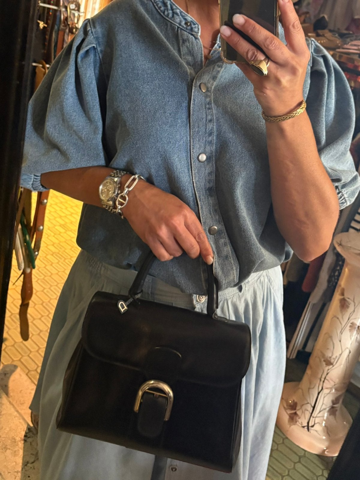 DELVAUX BRILLANT MM vintage boxcalf, Handtassen en Accessoires, Ophalen, Gebruikt, Handtas