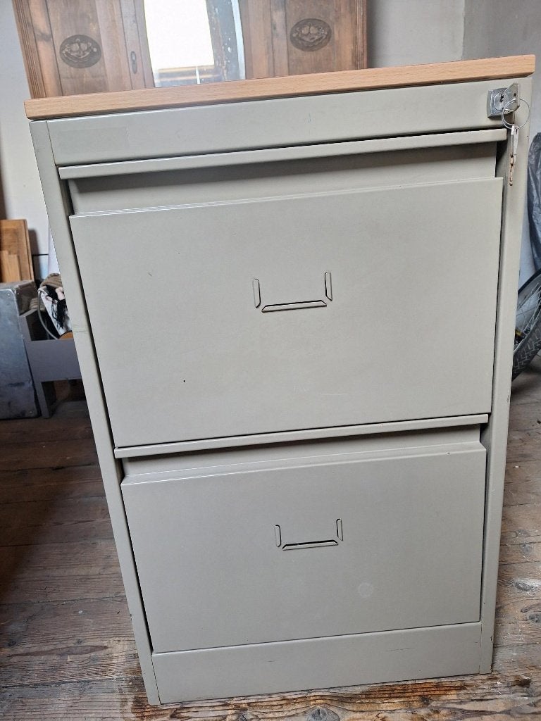 Industriële dossierkast met twee lades., Ophalen, Gebruikt, 50 tot 100 cm, Minder dan 100 cm