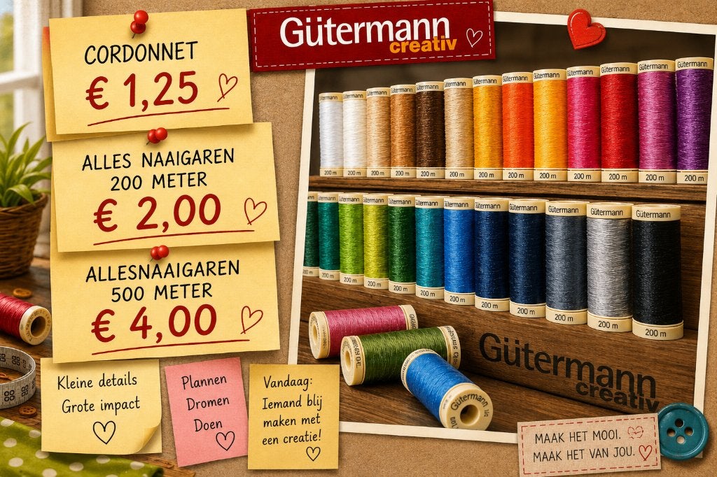 gutermann naaigaren vanaf € 1,25, Ophalen of Verzenden, Nieuw, Garen of Naald(en)
