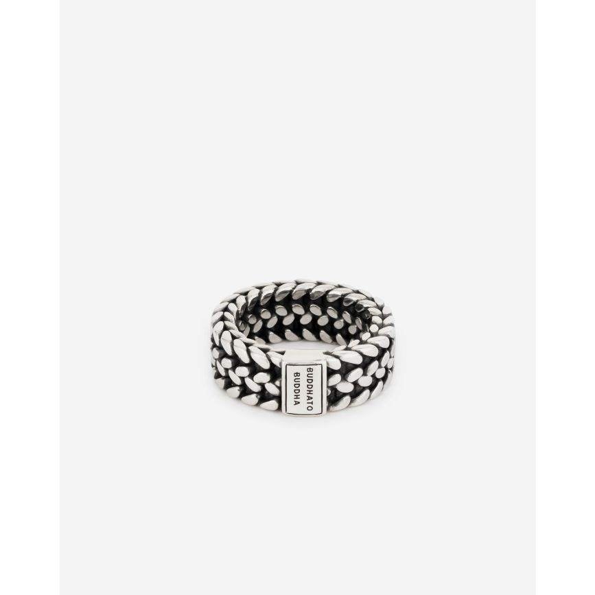 Budha to Budha Ring Zilver, Handtassen en Accessoires, Overige materialen, Ophalen of Verzenden, Zo goed als nieuw, 17 tot 18
