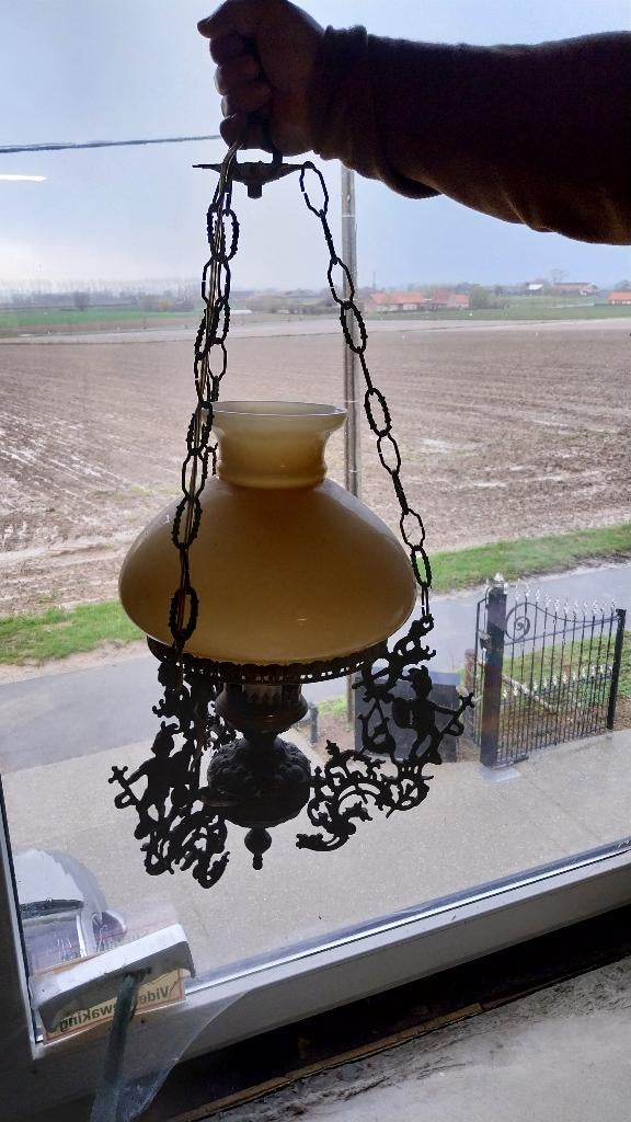 Sierlijke luster, Ophalen of Verzenden, Gebruikt, Glas, Klassiek