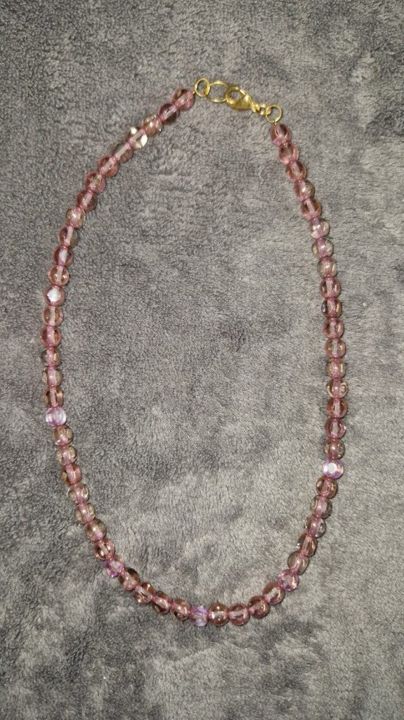 Collier fait main, Neuf, Enlèvement ou Envoi, Rose, Avec cristal