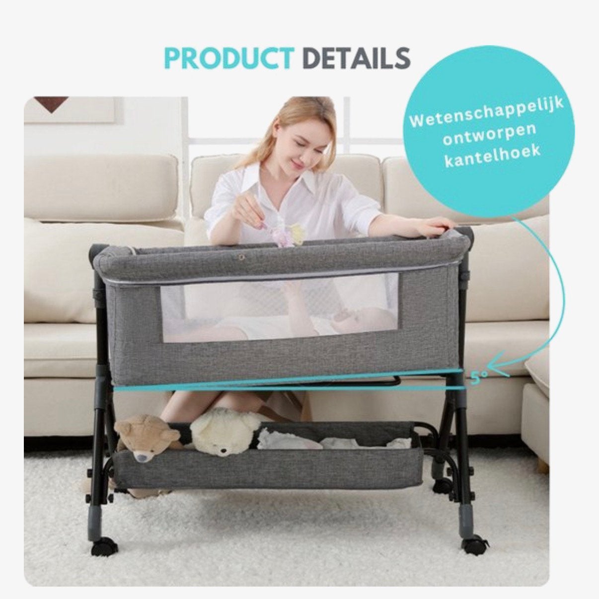 Co sleeper baby meegroeibed, Kinderen en Baby's, Ophalen, Zo goed als nieuw