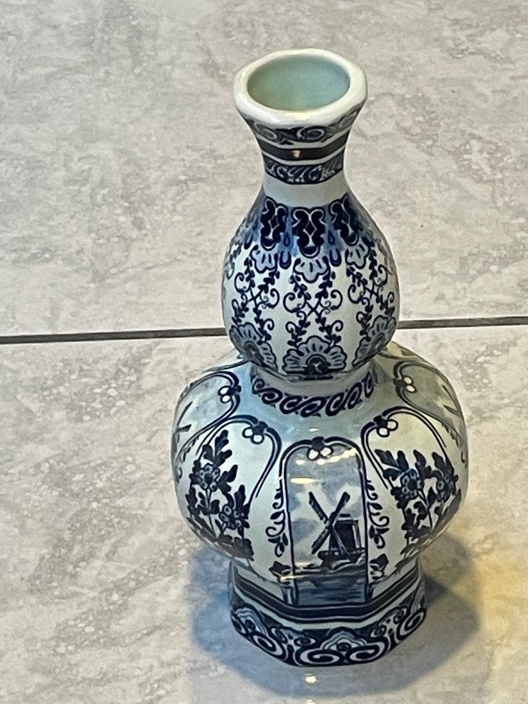 Prachtige unieke vaas Delfts blauw / Boch stempel, Antiek en Kunst, Ophalen