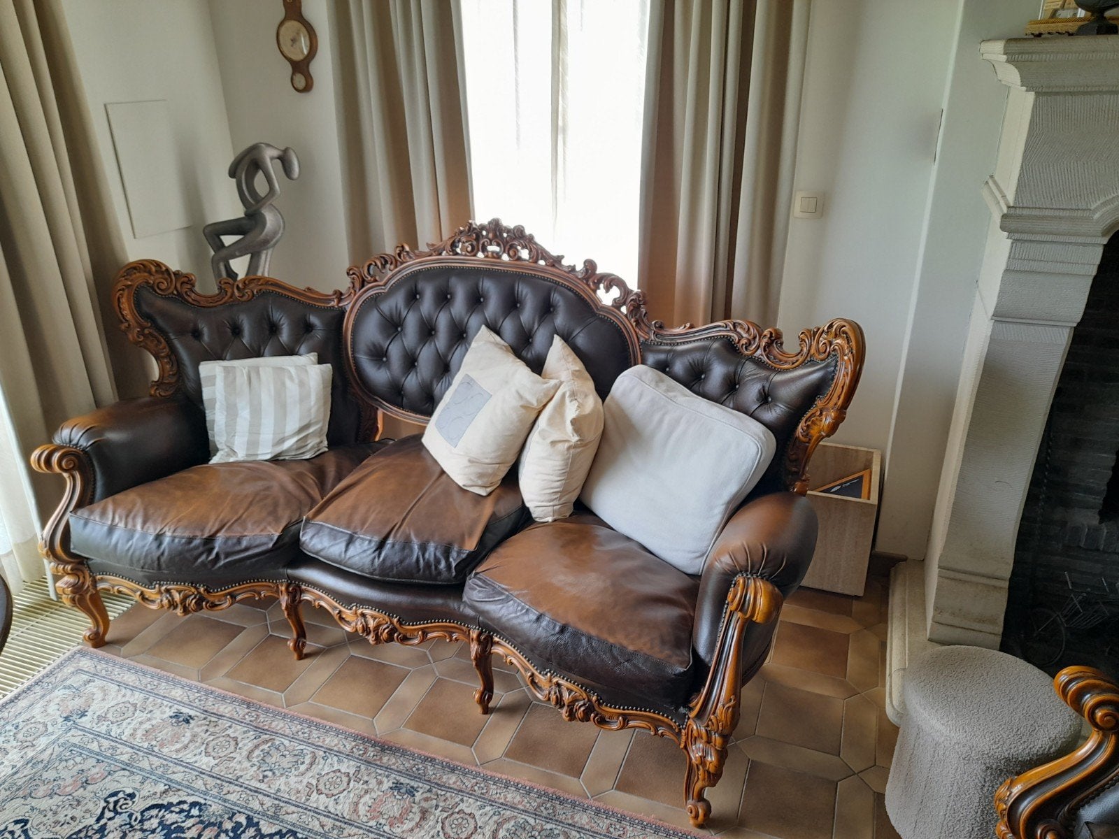 Mooie authentieke salon, Huis en Inrichting, Ophalen, Zo goed als nieuw, Vierpersoons of meer, Hout