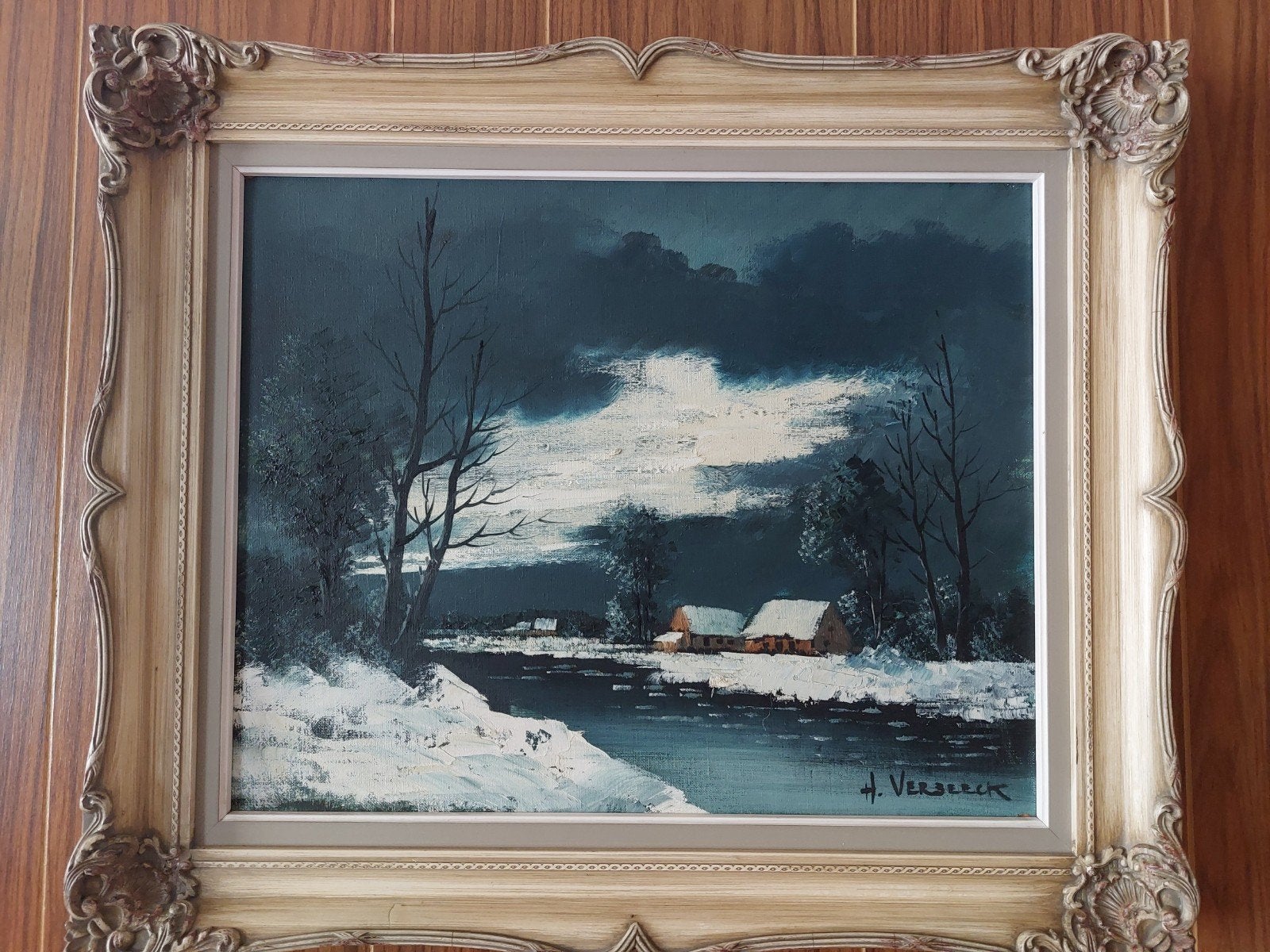 Peinture à l'huile H.Verbeeck, Antiquités & Art, Enlèvement, Signé, Paysage, Toile