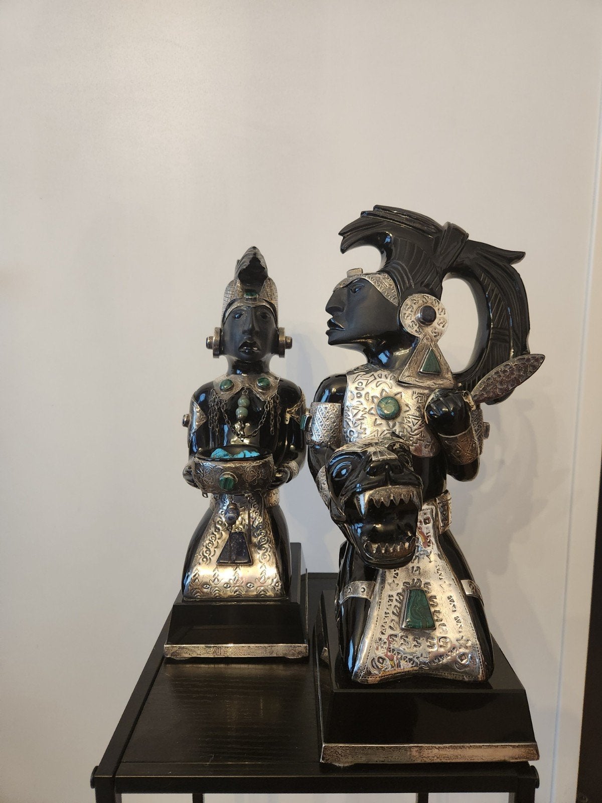 Imposante set van 2 grote Mexicaanse sculpturen – Massief Ob, Ophalen