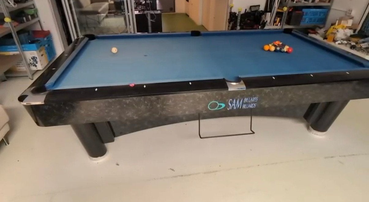 Sam K Steel 9ft Pooltafel, Sport en Fitness, Biljarten en Poolen, Ophalen, Zo goed als nieuw, Pooltafel