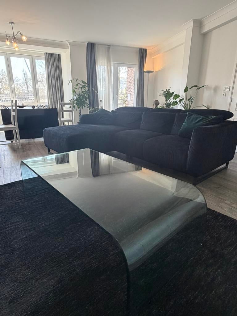Vintage FIAM glazen salontafel, Maison & Meubles, Enlèvement, Comme neuf, Verre