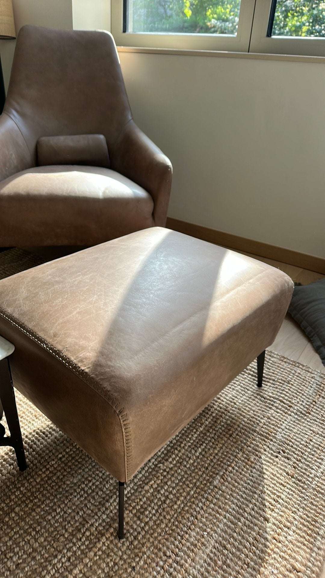 Repose pied cuir Alivar, Moins de 75 cm, Moins de 150 cm, Enlèvement, Utilisé