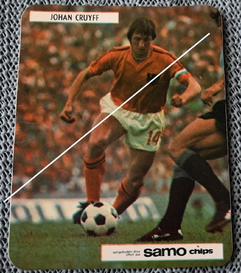 SAMO Chips/Pays-Bas/Johan Cruyff/10x13 cm Sticker, Envoi, Utilisé, Affiche, Image ou Autocollant