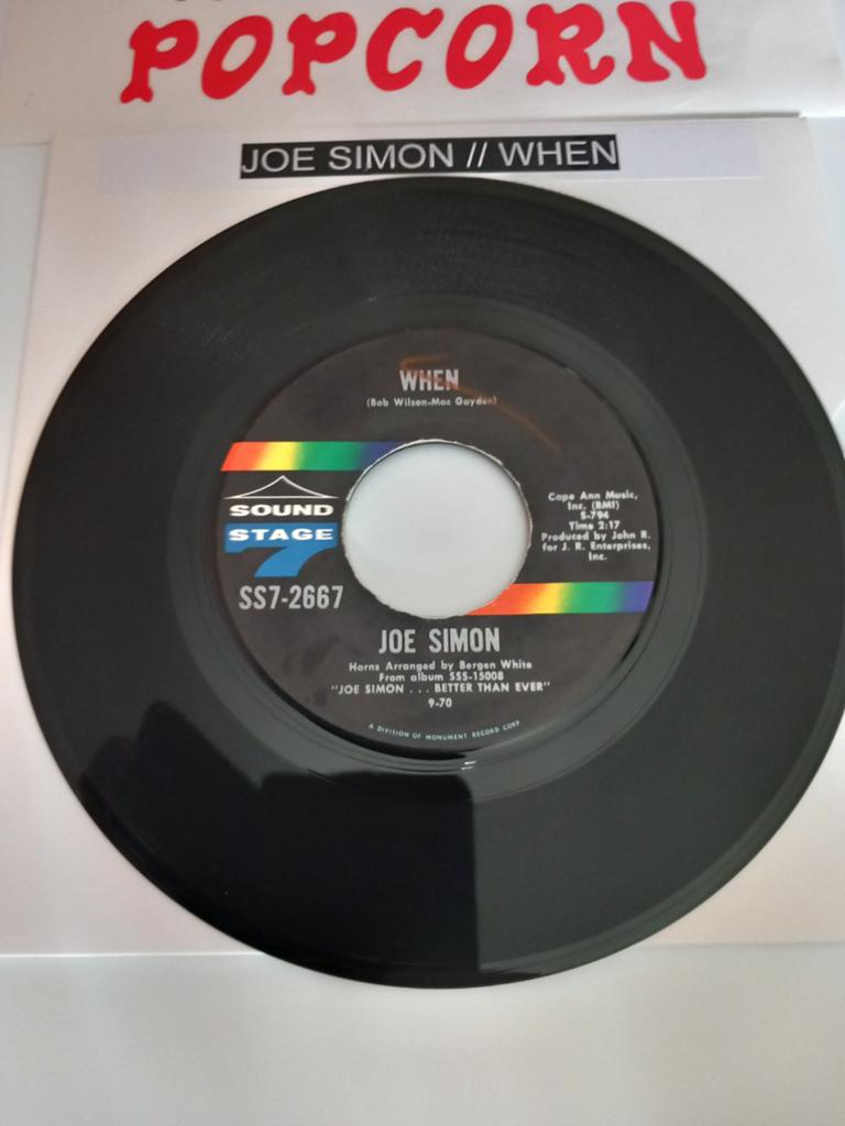 JOE SIMON. WHEN. R&B POPCORN US 45 GT, Ophalen of Verzenden