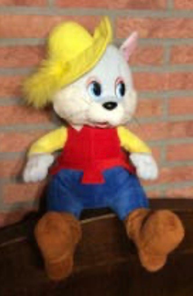 Grote Gelaarsde Kat 40 cm., Kinderen en Baby's, Speelgoed | Knuffels en Pluche, Gebruikt, Overige merken, Overige karakters, Ophalen of Verzenden