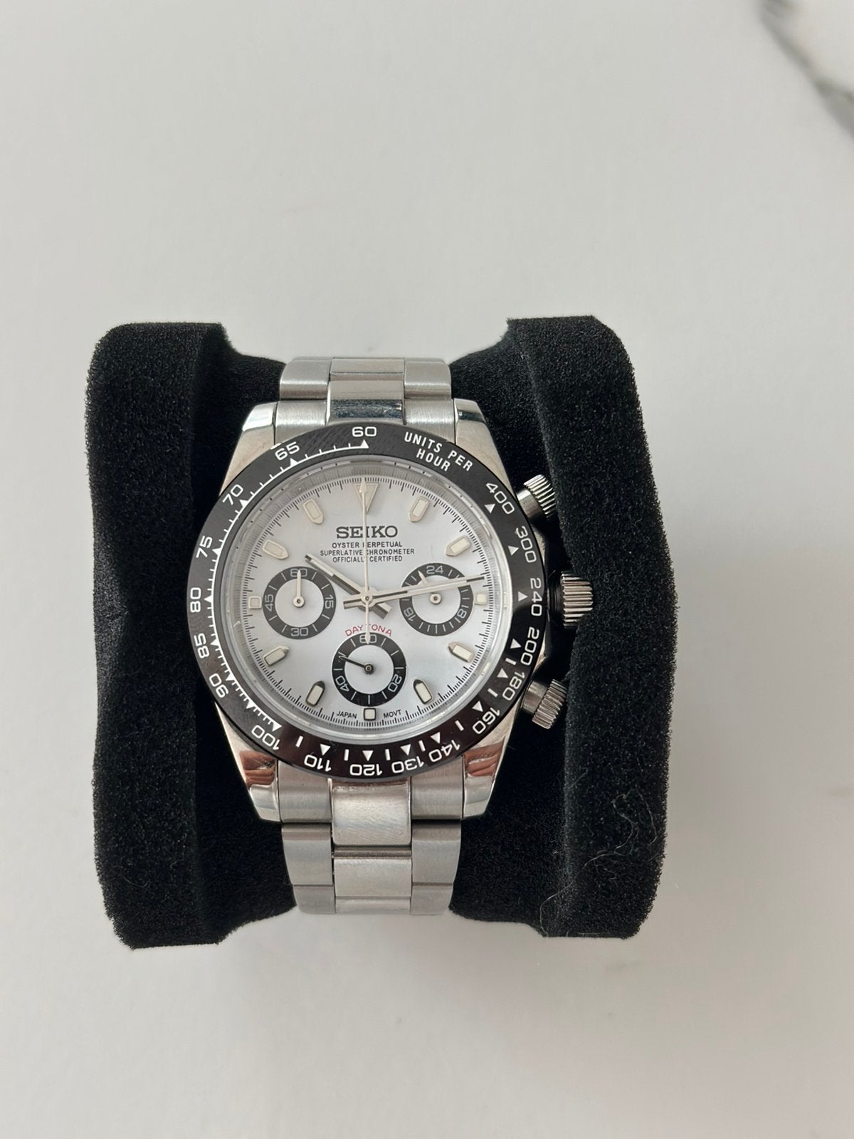 Seiko Daytona Panda 40mm, Handtassen en Accessoires, Ophalen of Verzenden, Zo goed als nieuw, Seiko