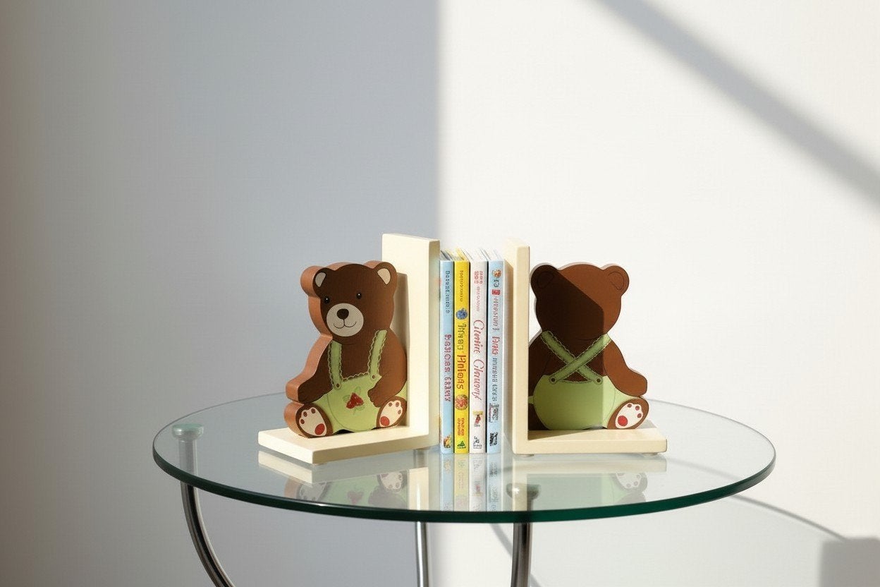 Schattige Boekensteunen Beer Handgeschilderd Kinderkamer, Antiek en Kunst, Ophalen of Verzenden