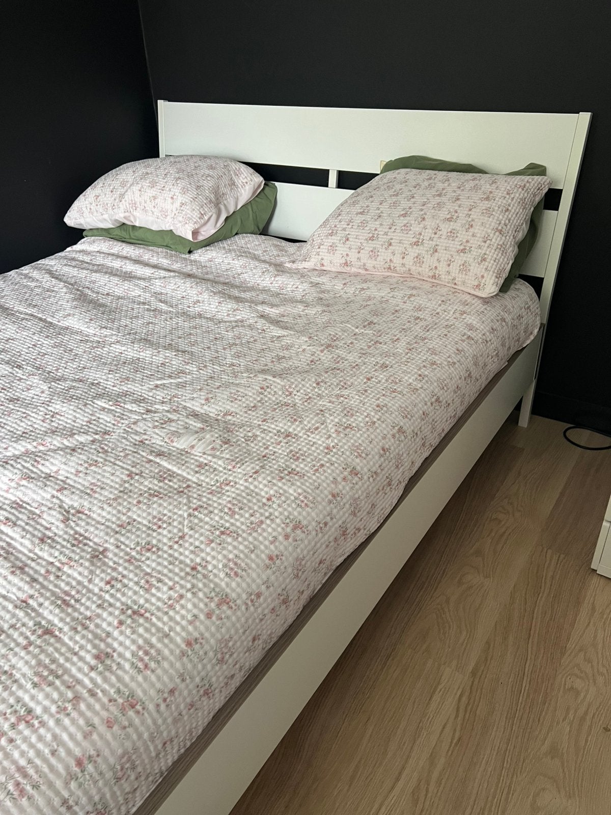 Bed 160x200, Ophalen, Wit, Tweepersoons, Zo goed als nieuw