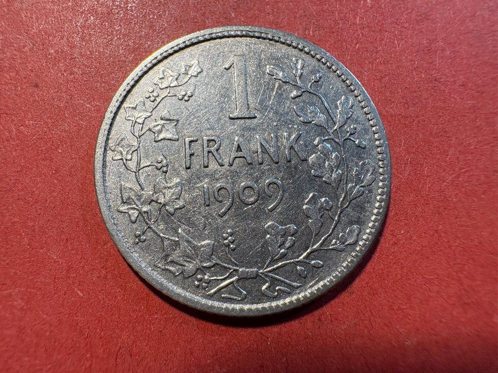 1 Frank Brede Baard - 1909 NL, met punt (#321#), Zilver, Ophalen of Verzenden, Losse munt, Zilver