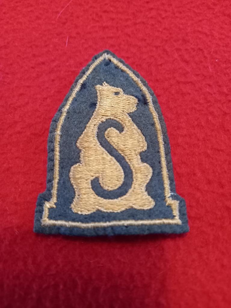 WO1 WOI WW1 WWI : US Arm-Badge AEF SIBERIA POLAR BEAR, Verzamelen, Militaria | Algemeen, Ophalen, Landmacht, Embleem of Badge
