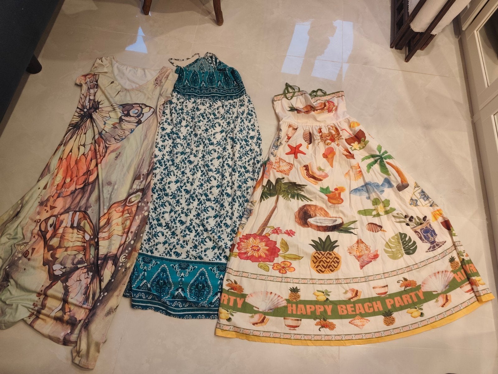 Lot de 4 robes longues printanières aux motifs éclatants. M, Ophalen of Verzenden, Zo goed als nieuw, Maat 38/40 (M)