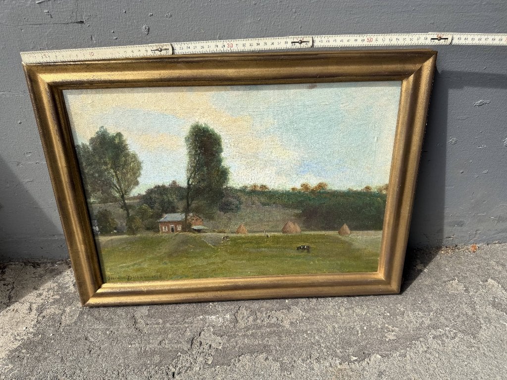 Jérémie Delsaux (1852-1927) – Paysage rural – Huile ST 1906