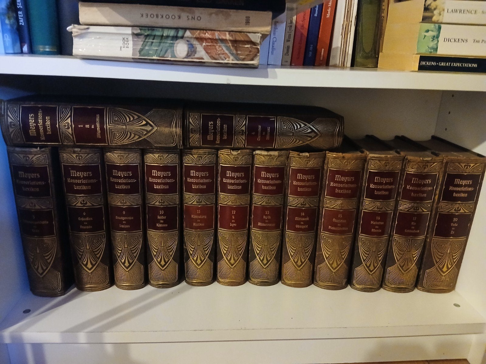 Meyers Konversations-Lexikon – 14 antieke delen | decoratief, Livres, Encyclopédies, Enlèvement
