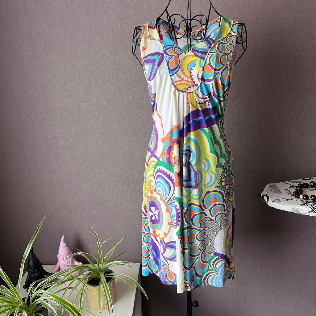 Zomerjurk stretch dotts 40, Kleding | Dames, Ophalen, Zo goed als nieuw