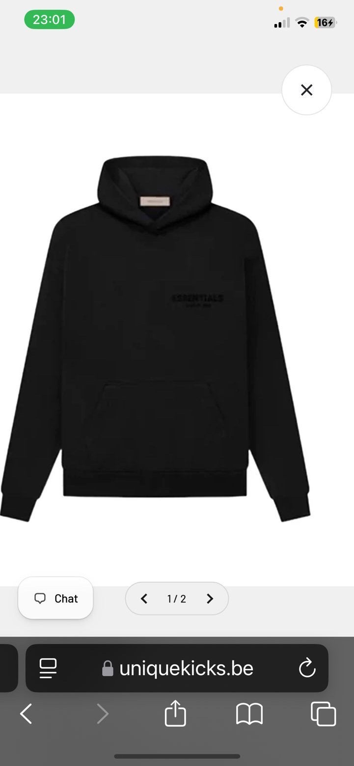 essentials hoodie te koop, Ophalen of Verzenden, Zo goed als nieuw, Maat 52/54 (L), Zwart