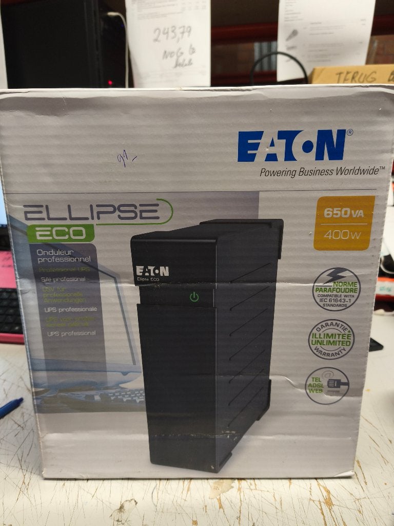 Eaton ELP650IEC UPS-systeem 650 VA, Informatique & Logiciels, Alimentations de secours (UPS), Enlèvement ou Envoi, Neuf