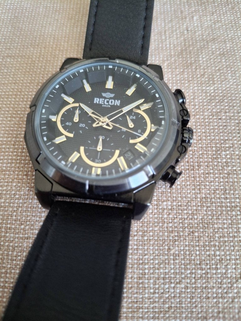 herenhorloge, Handtassen en Accessoires, Overige merken, Overige materialen, Leer, Polshorloge