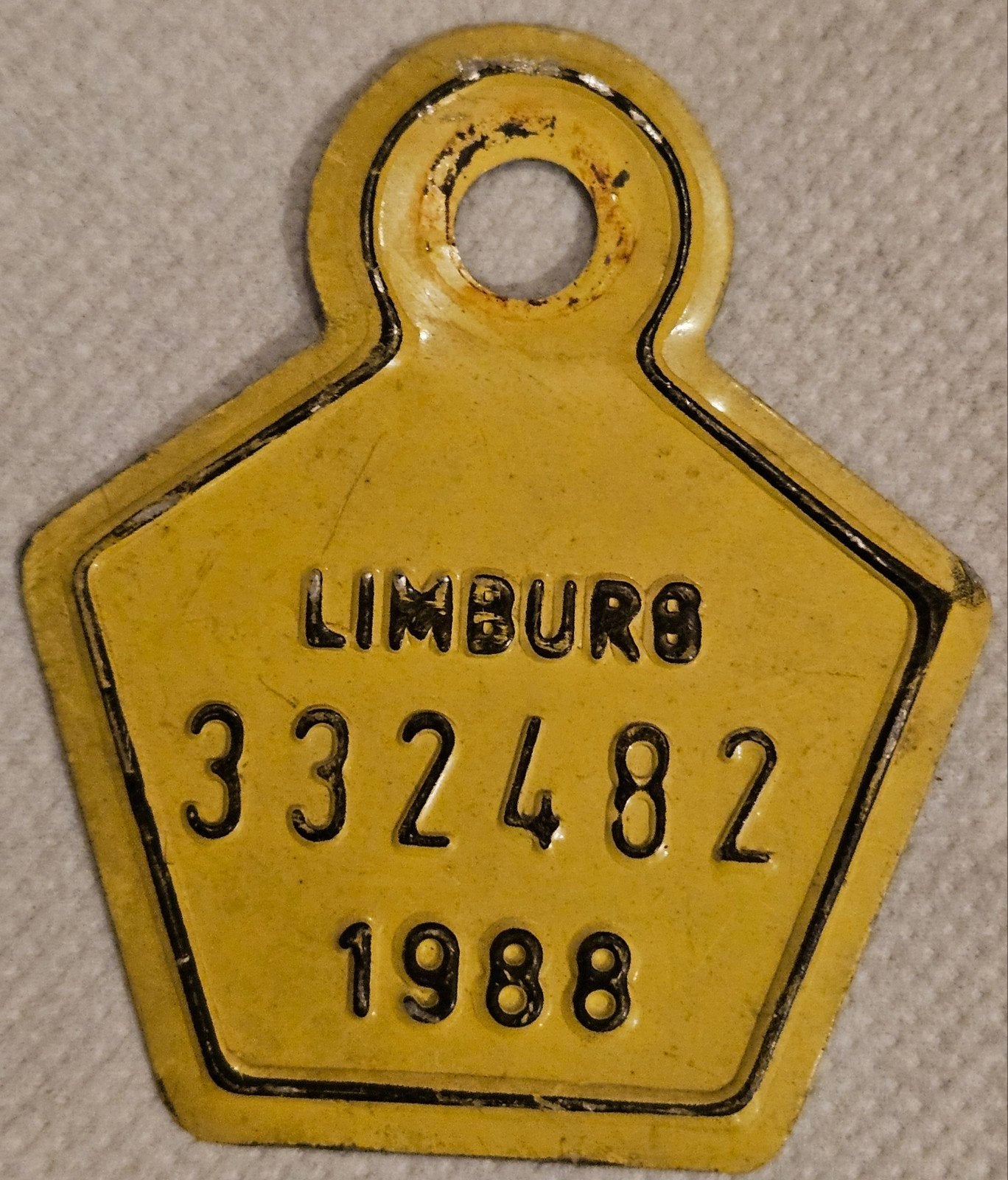 Plaque de vélo Limburg 1988 332482
C'est un Be, Collections, Enlèvement ou Envoi